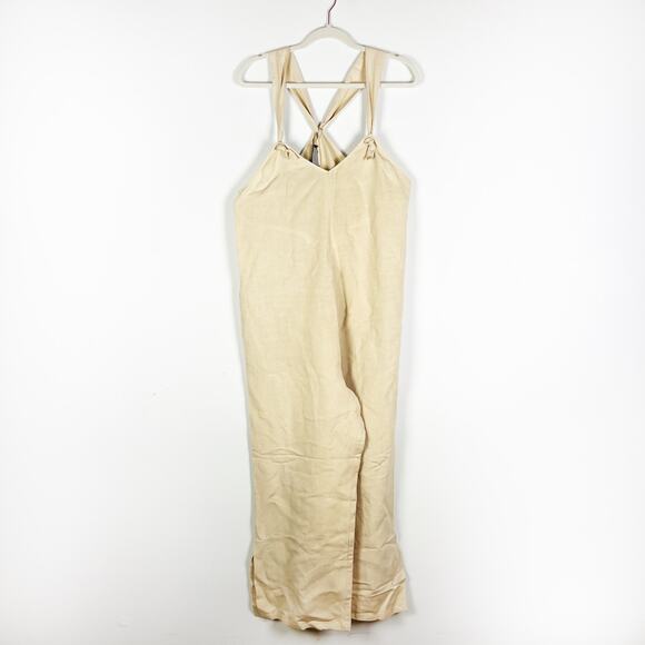 Hatch Noa off white beige sand linen maternity pregnancy jumpsuit Size 1 Small - Picture 2 of 5